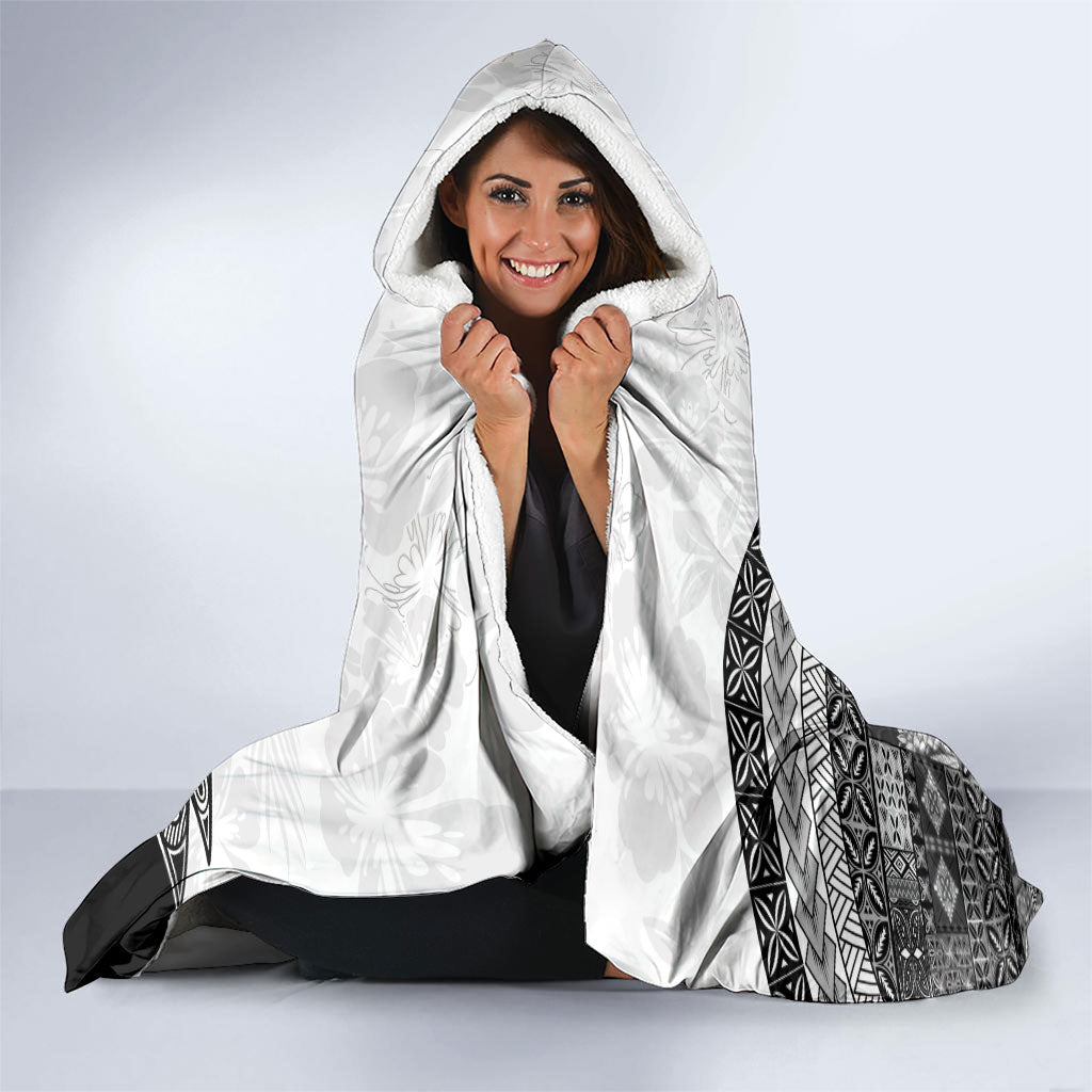 Samoa Mamanu Siapo Classic Black Hooded Blanket Tatau Malie