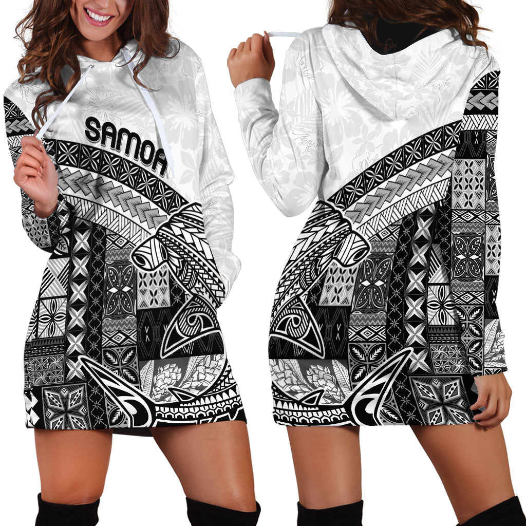Samoa Mamanu Siapo Classic Black Hoodie Dress Tatau Malie