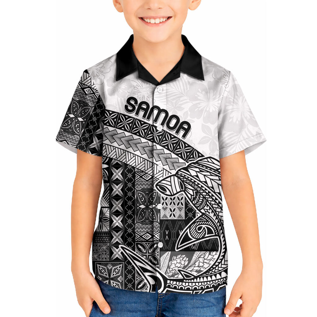 Samoa Mamanu Siapo Classic Black Kid Hawaiian Shirt Tatau Malie