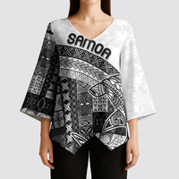 Samoa Mamanu Siapo Classic Black Kimono Sleeve Blouse Tatau Malie