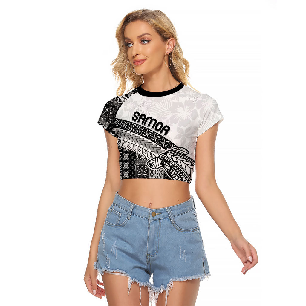 Samoa Mamanu Siapo Classic Black Raglan Cropped T Shirt Tatau Malie