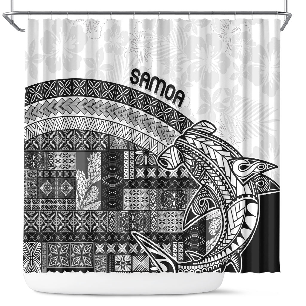 Samoa Mamanu Siapo Classic Black Shower Curtain Tatau Malie