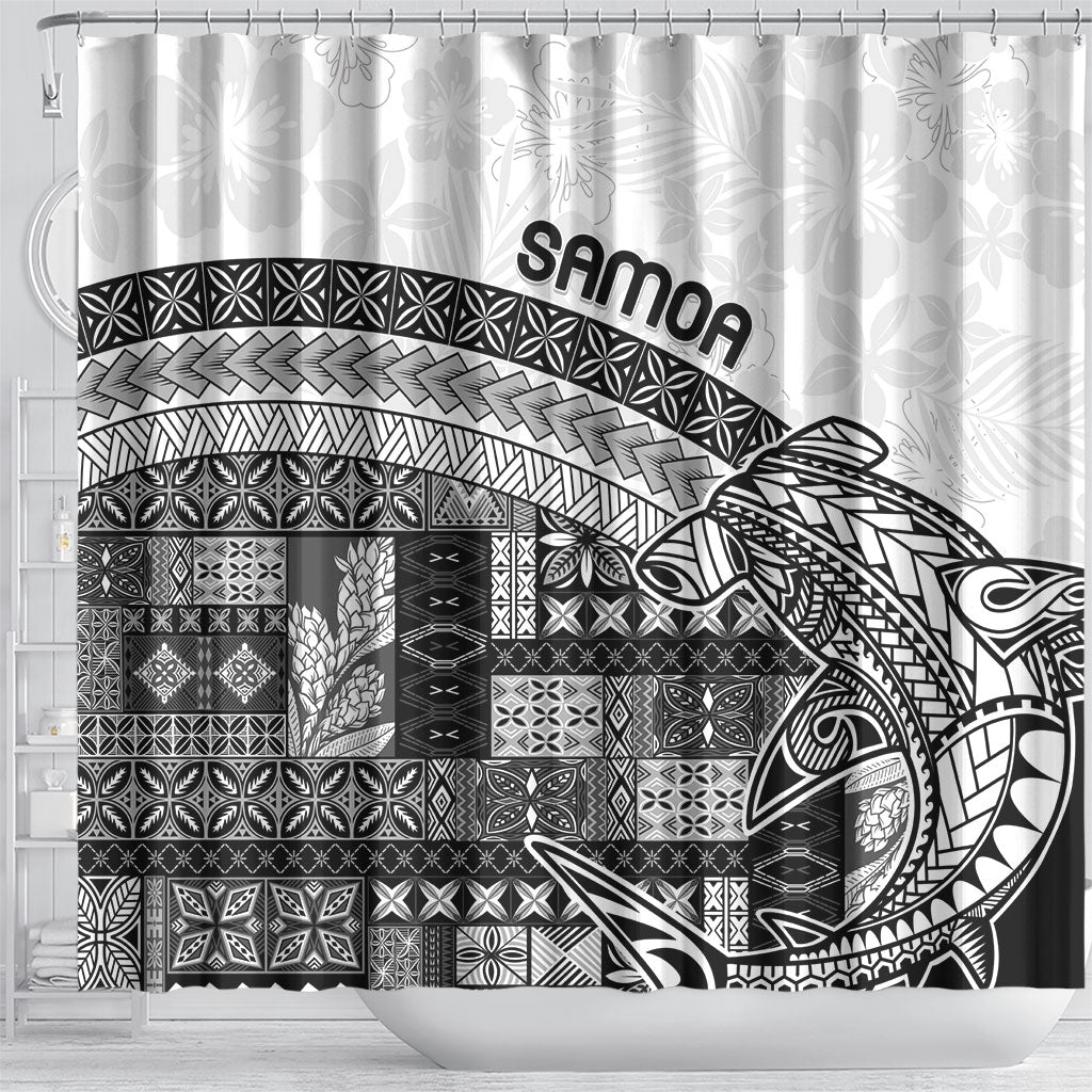 Samoa Mamanu Siapo Classic Black Shower Curtain Tatau Malie