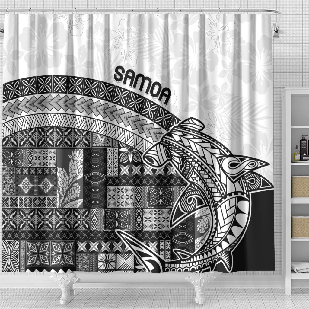 Samoa Mamanu Siapo Classic Black Shower Curtain Tatau Malie