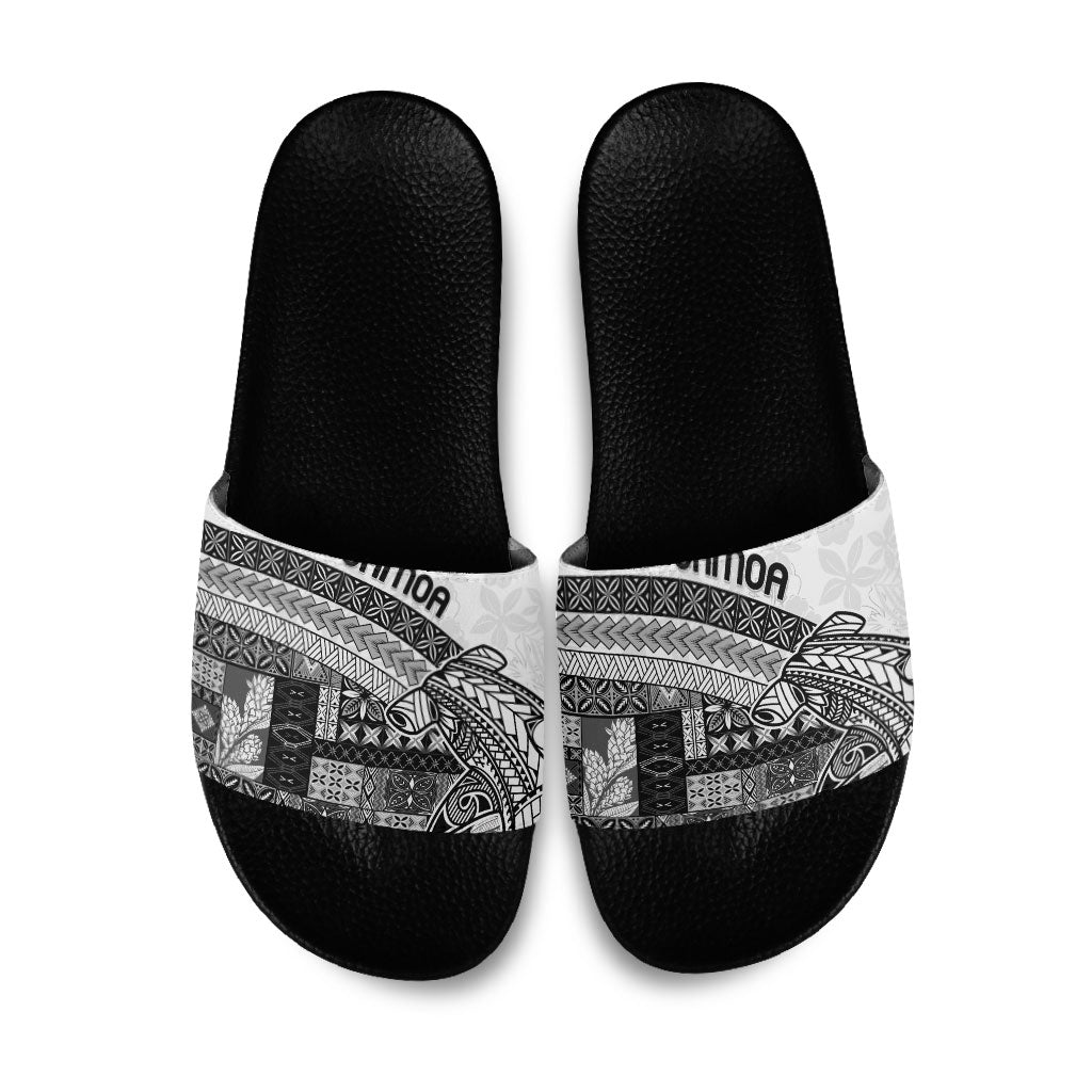 Samoa Mamanu Siapo Classic Black Slide Sandals Tatau Malie