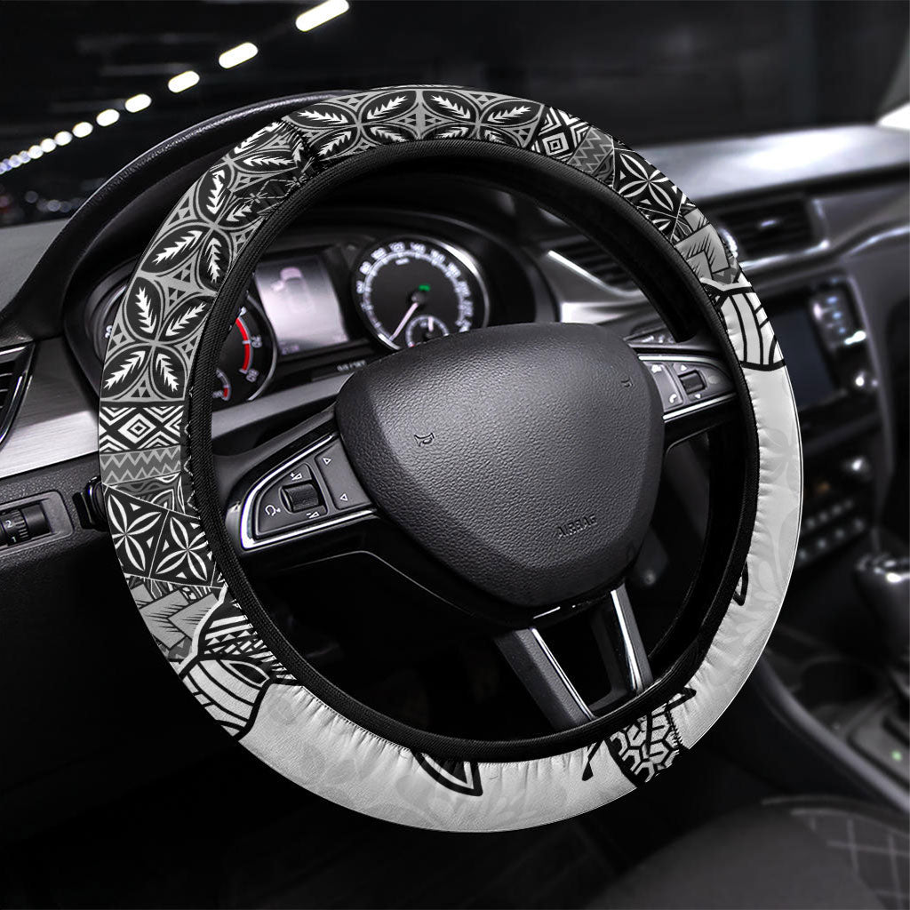 Samoa Mamanu Siapo Classic Black Steering Wheel Cover Tatau Malie