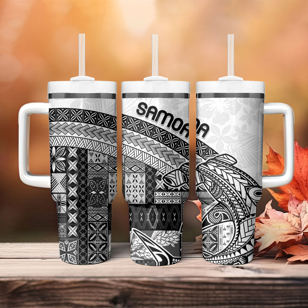 Samoa Mamanu Siapo Classic Black Tumbler With Handle Tatau Malie