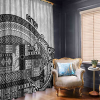 Samoa Mamanu Siapo Classic Black Window Curtain Tatau Malie