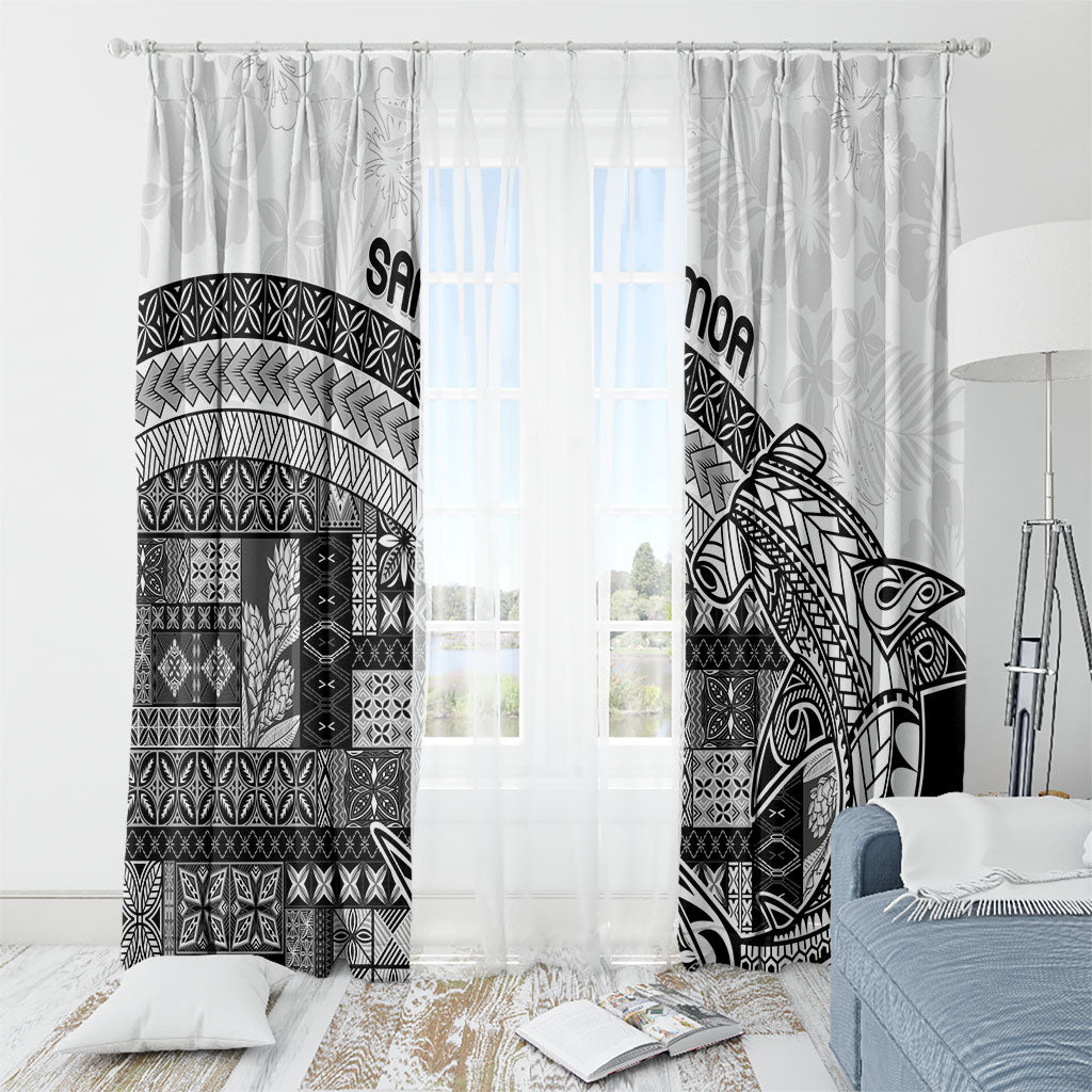 Samoa Mamanu Siapo Classic Black Window Curtain Tatau Malie