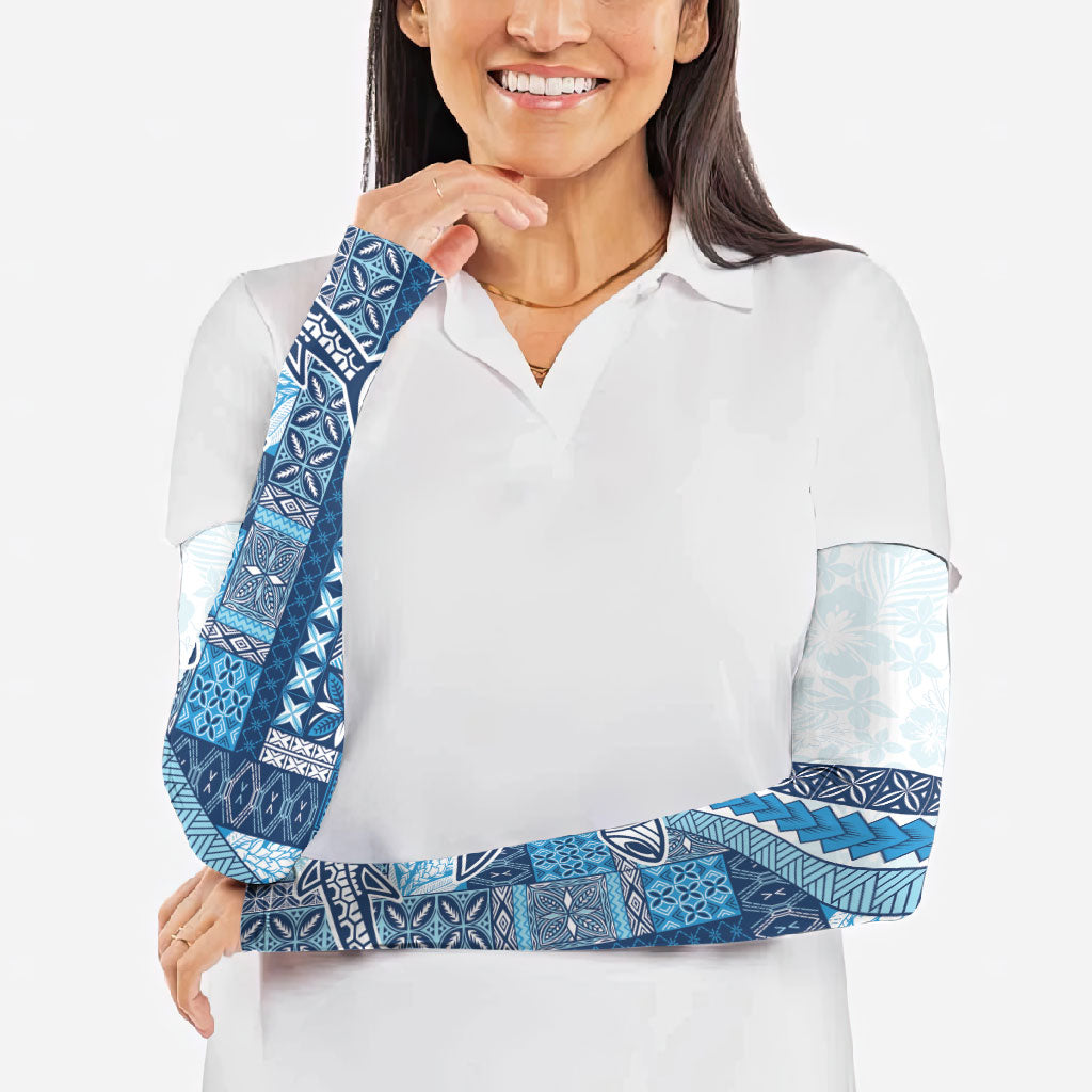 Samoa Mamanu Siapo Royal Blue Arm Sleeves Tatau Malie