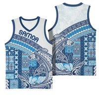 Samoa Mamanu Siapo Royal Blue Basketball Jersey Tatau Malie
