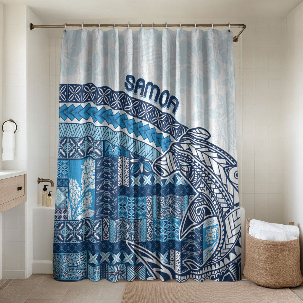 Samoa Mamanu Siapo Royal Blue Bathroom Set Tatau Malie