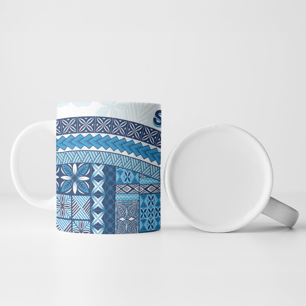 Samoa Mamanu Siapo Royal Blue Ceramic Mug Tatau Malie