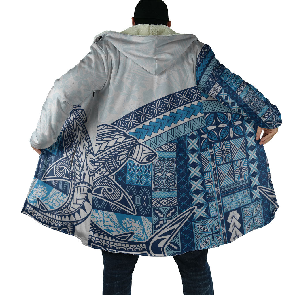 Samoa Mamanu Siapo Royal Blue Cloak Tatau Malie