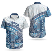 Samoa Mamanu Siapo Royal Blue Couples Matching Summer Maxi Dress and Hawaiian Shirt Tatau Malie