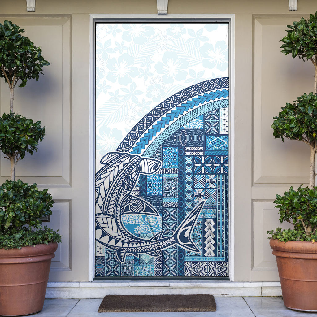 Samoa Mamanu Siapo Royal Blue Door Cover Tatau Malie