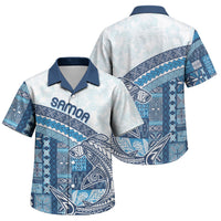 Samoa Mamanu Siapo Royal Blue Family Matching Summer Maxi Dress and Hawaiian Shirt Tatau Malie