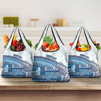 Samoa Mamanu Siapo Royal Blue Grocery Bag Tatau Malie