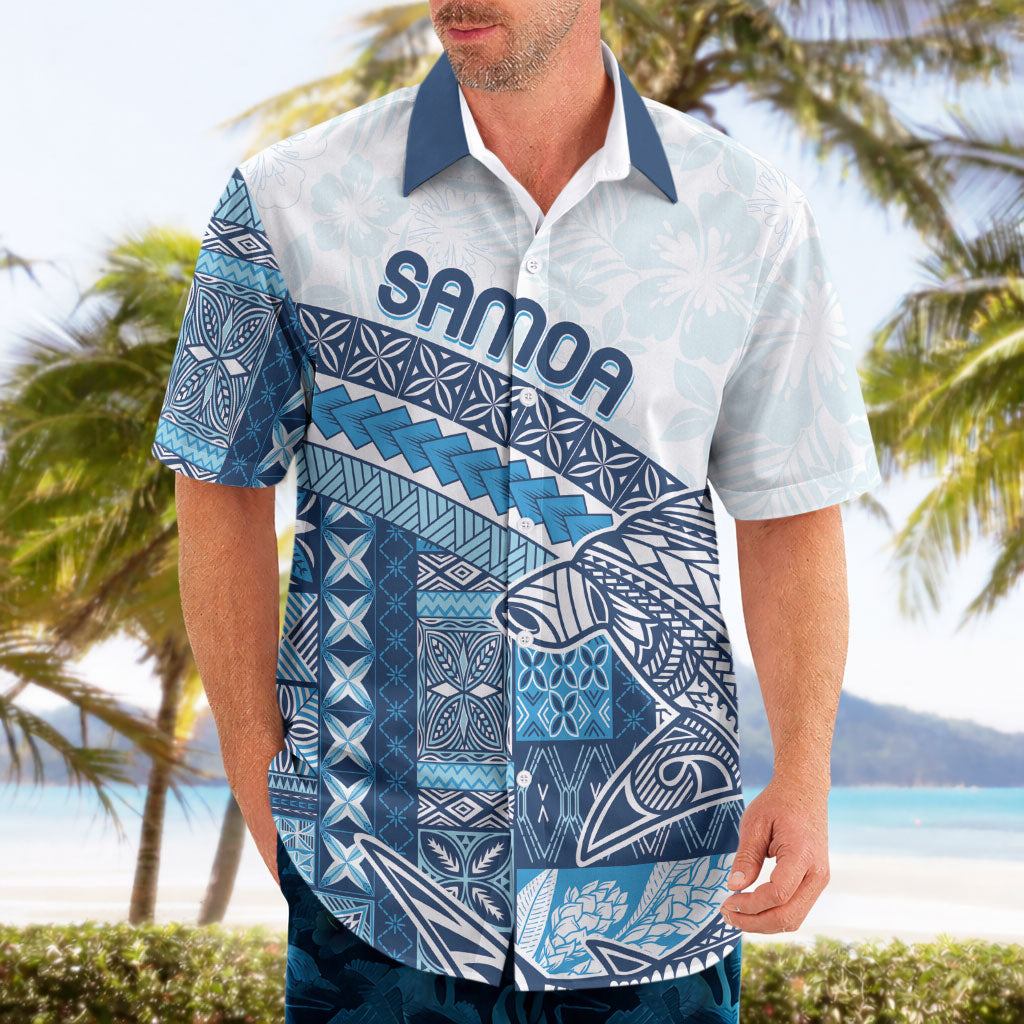 Samoa Mamanu Siapo Royal Blue Hawaiian Shirt Tatau Malie