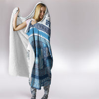 Samoa Mamanu Siapo Royal Blue Hooded Blanket Tatau Malie