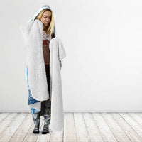 Samoa Mamanu Siapo Royal Blue Hooded Blanket Tatau Malie