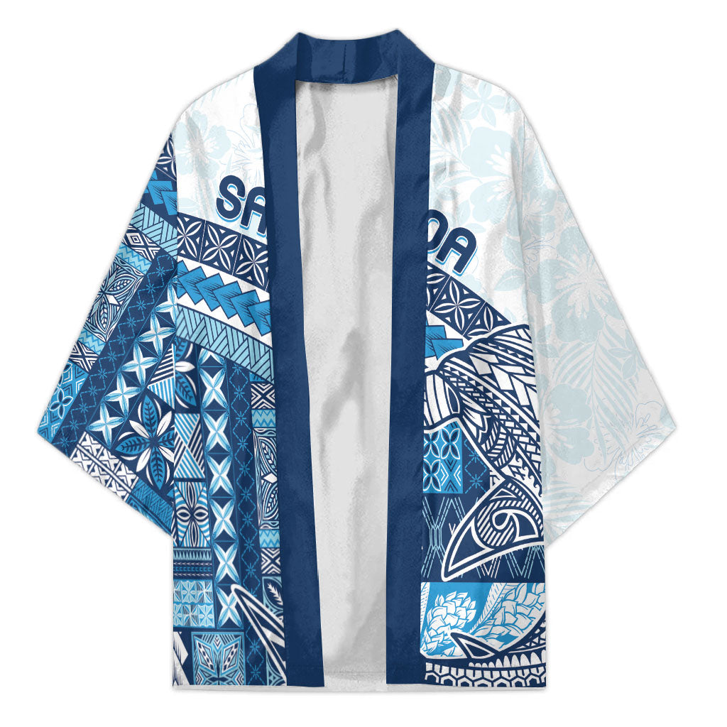 Samoa Mamanu Siapo Royal Blue Kimono Tatau Malie