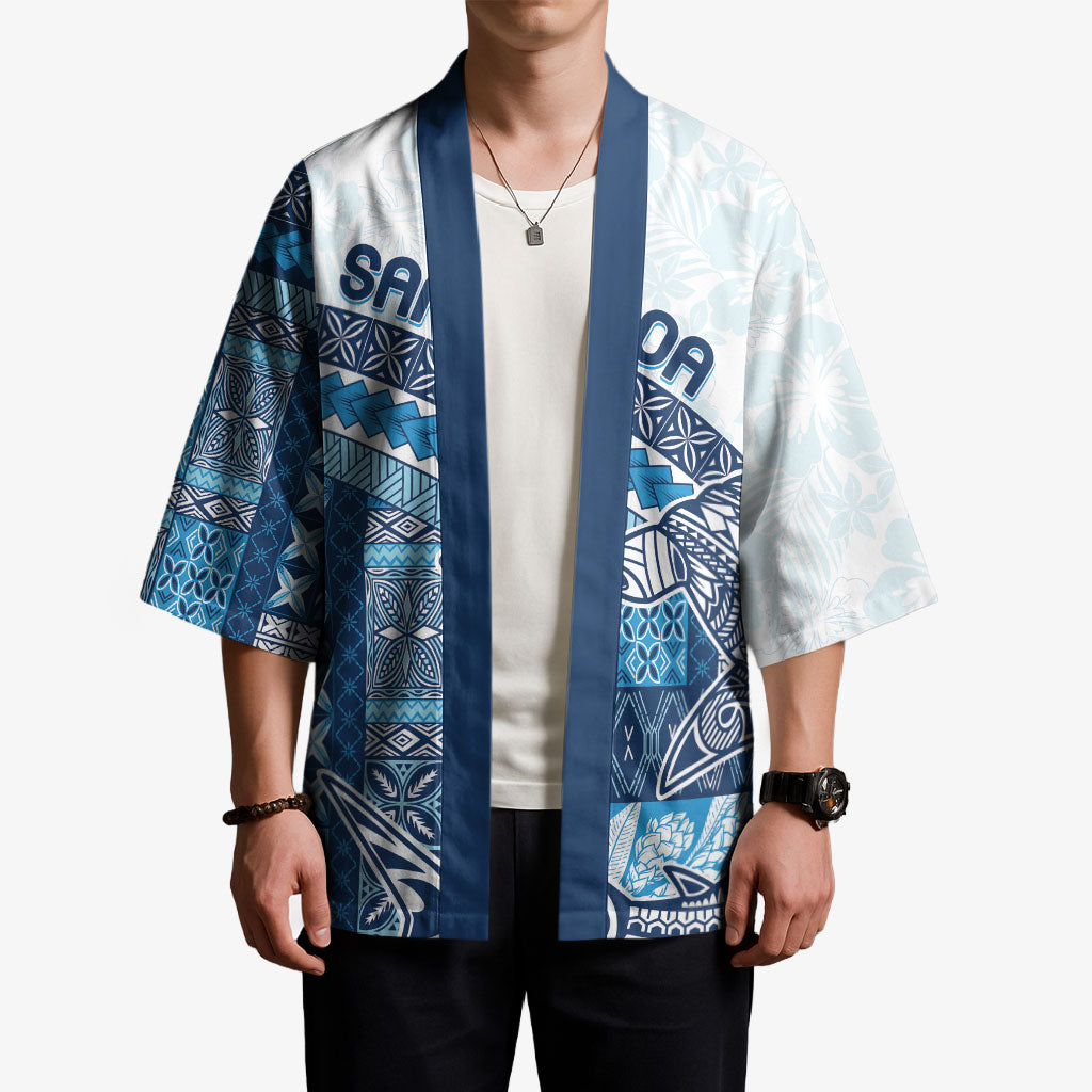 Samoa Mamanu Siapo Royal Blue Kimono Tatau Malie