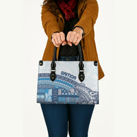 Samoa Mamanu Siapo Royal Blue Leather Bag Tatau Malie