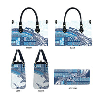 Samoa Mamanu Siapo Royal Blue Leather Bag Tatau Malie