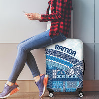 Samoa Mamanu Siapo Royal Blue Luggage Cover Tatau Malie