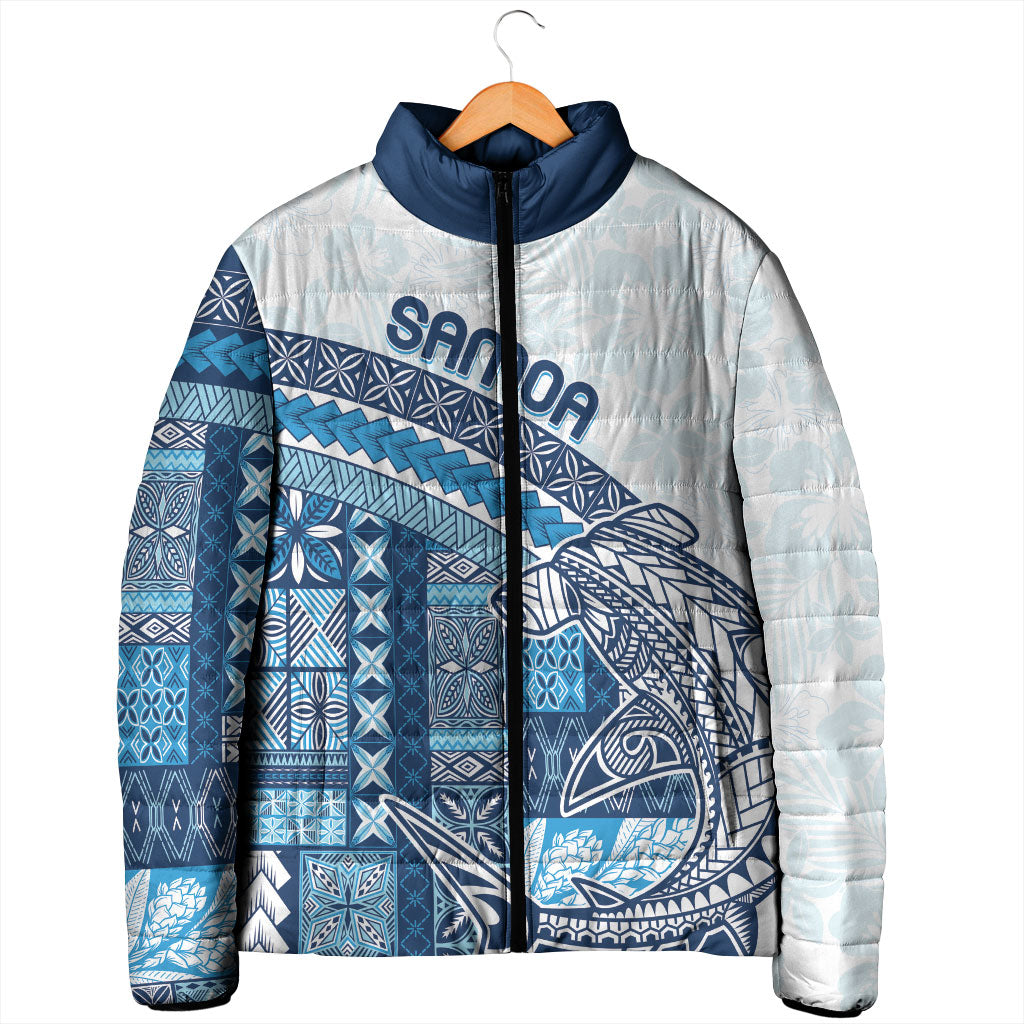 Samoa Mamanu Siapo Royal Blue Padded Jacket Tatau Malie