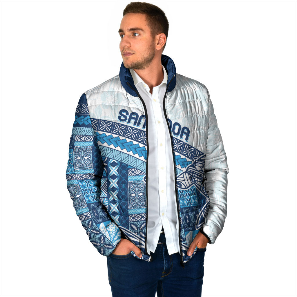 Samoa Mamanu Siapo Royal Blue Padded Jacket Tatau Malie