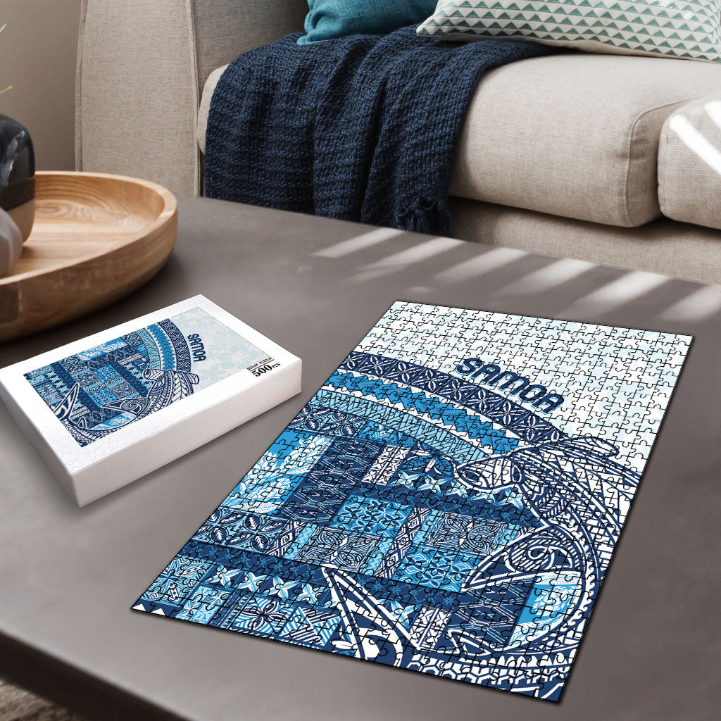Samoa Mamanu Siapo Royal Blue Puzzle Tatau Malie