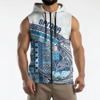Samoa Mamanu Siapo Royal Blue Sleeveless Zip Hoodie Tatau Malie