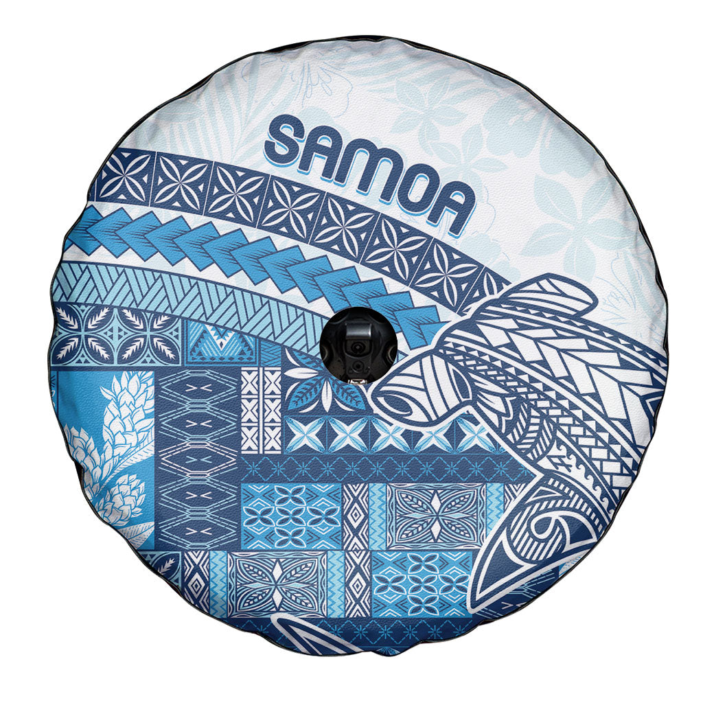Samoa Mamanu Siapo Royal Blue Spare Tire Cover Tatau Malie