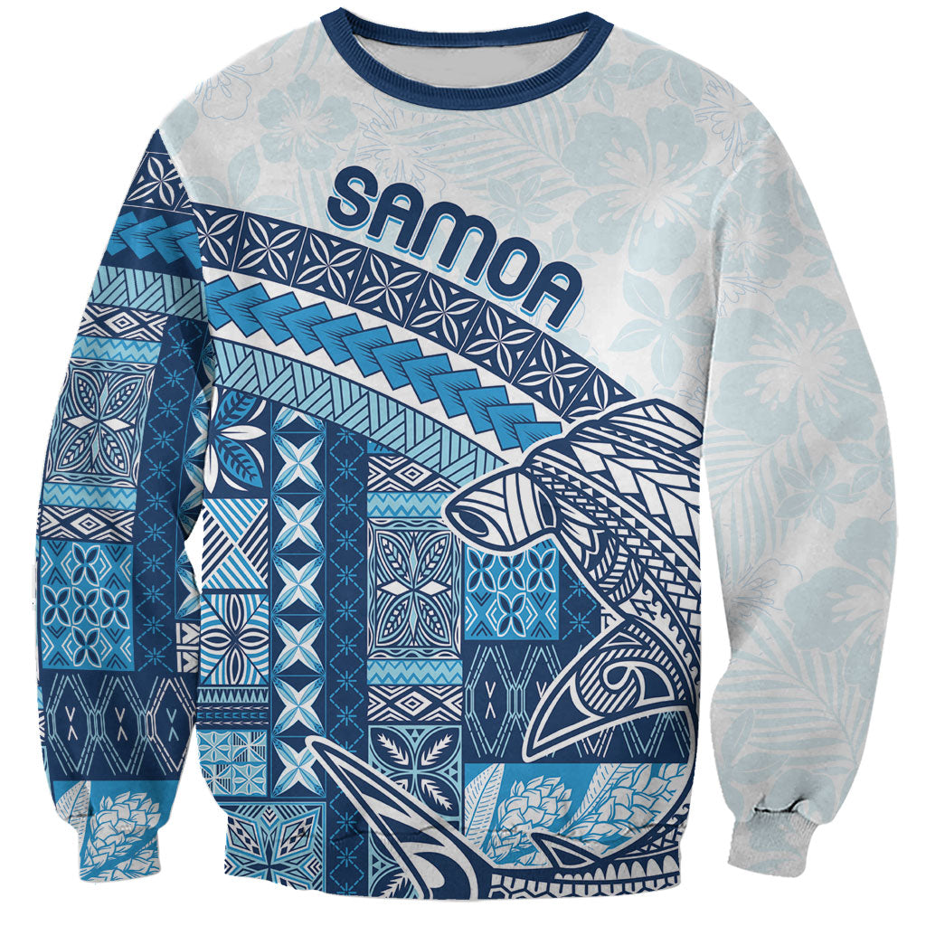 Samoa Mamanu Siapo Royal Blue Sweatshirt Tatau Malie