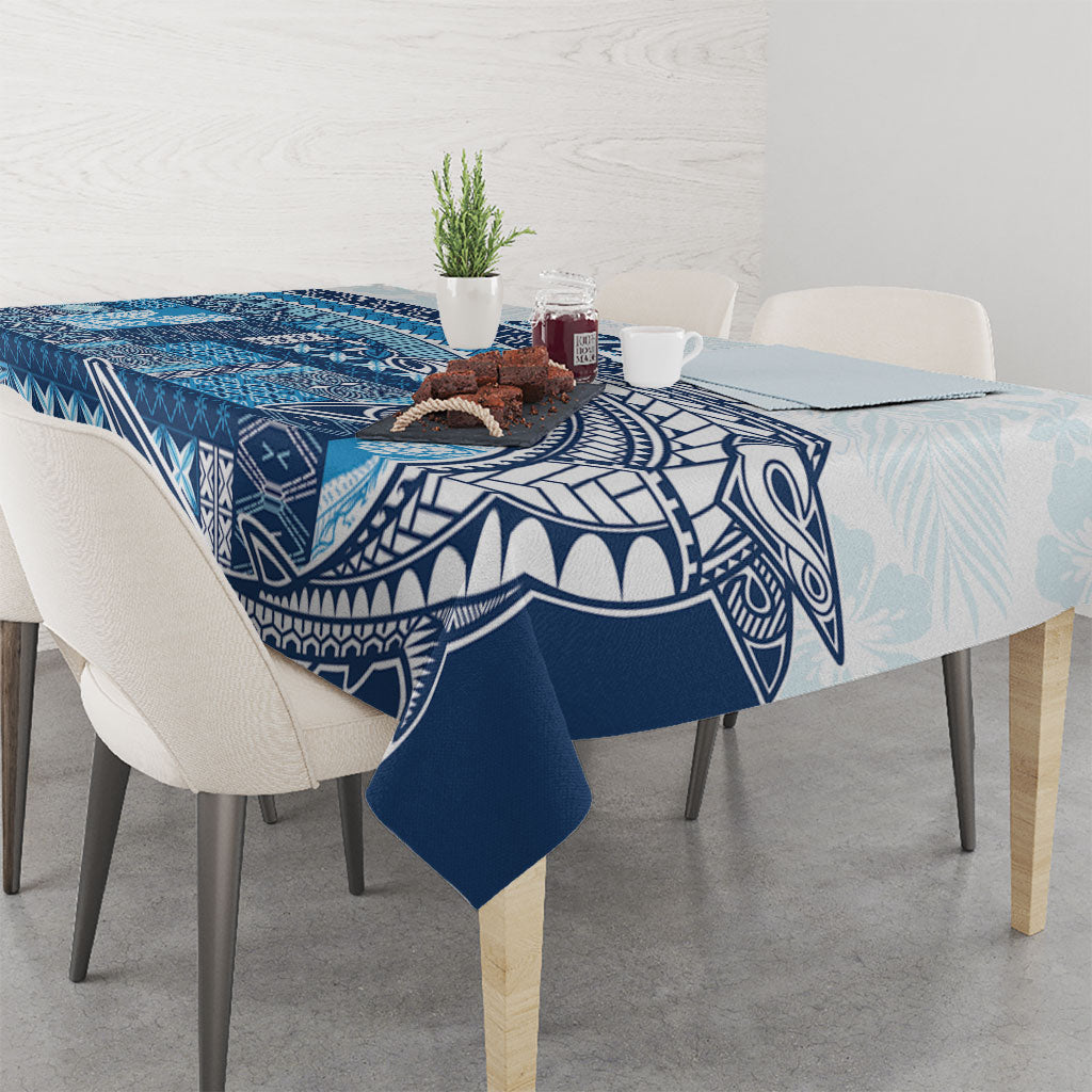 Samoa Mamanu Siapo Royal Blue Tablecloth Tatau Malie