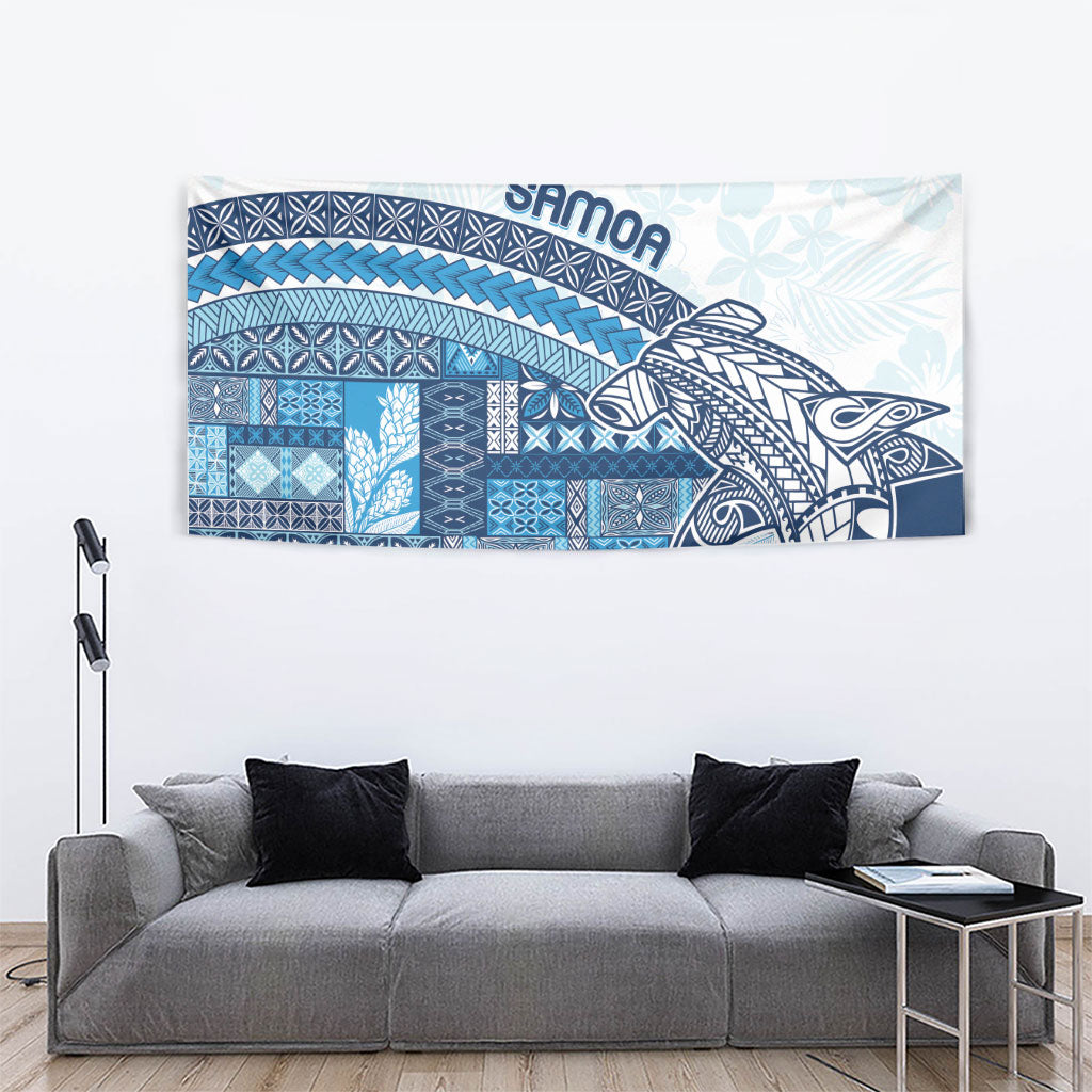 Samoa Mamanu Siapo Royal Blue Tapestry Tatau Malie