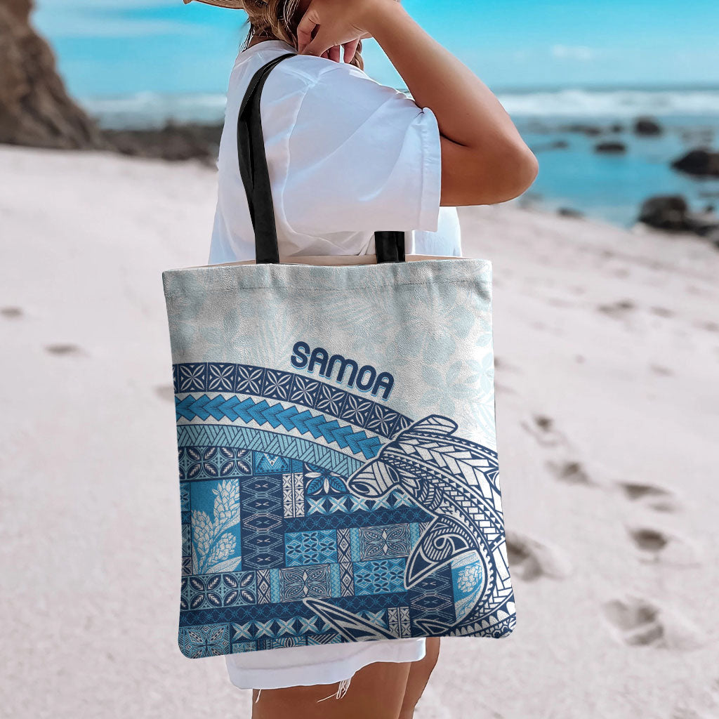 Samoa Mamanu Siapo Royal Blue Tote Bag Tatau Malie