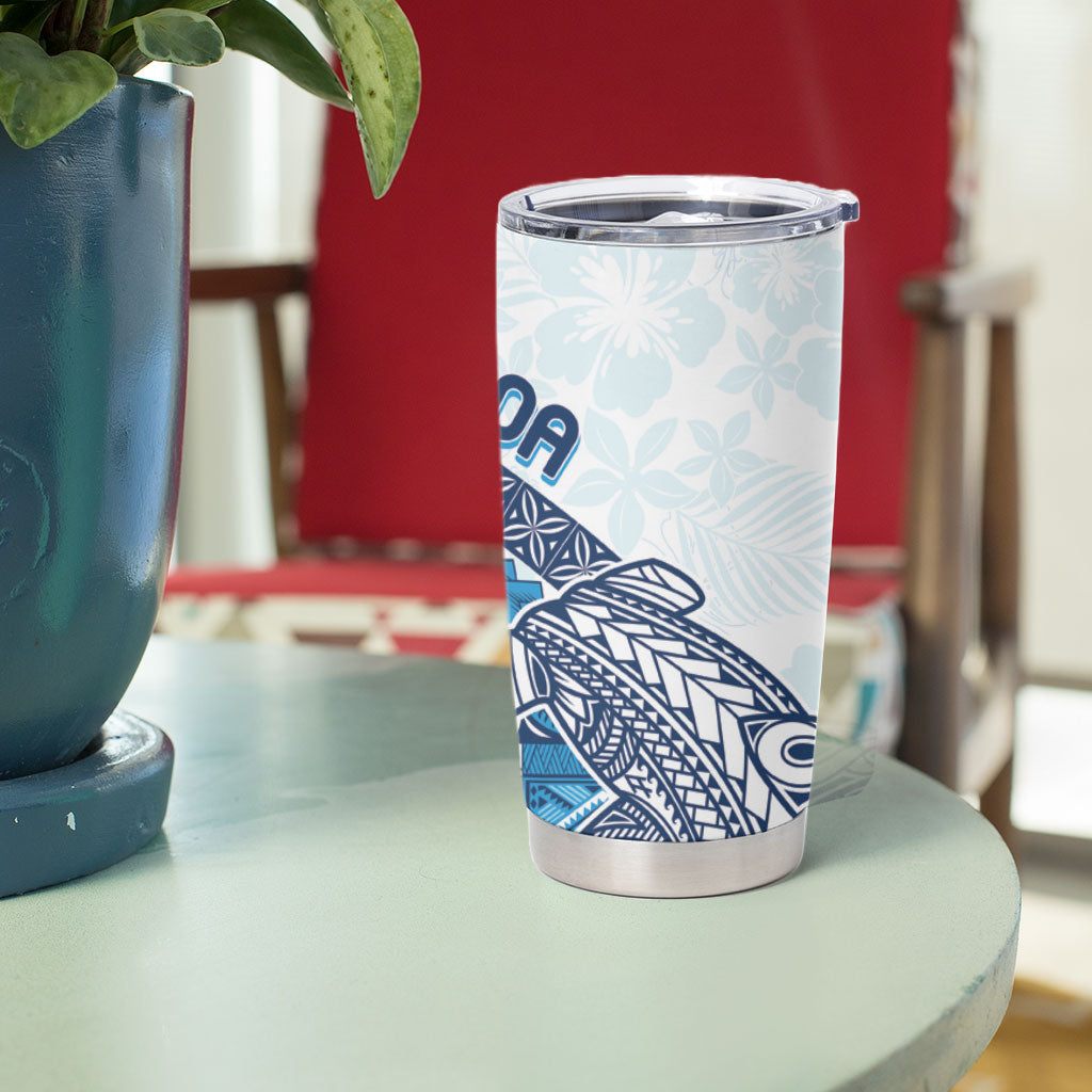 Samoa Mamanu Siapo Royal Blue Tumbler Cup Tatau Malie