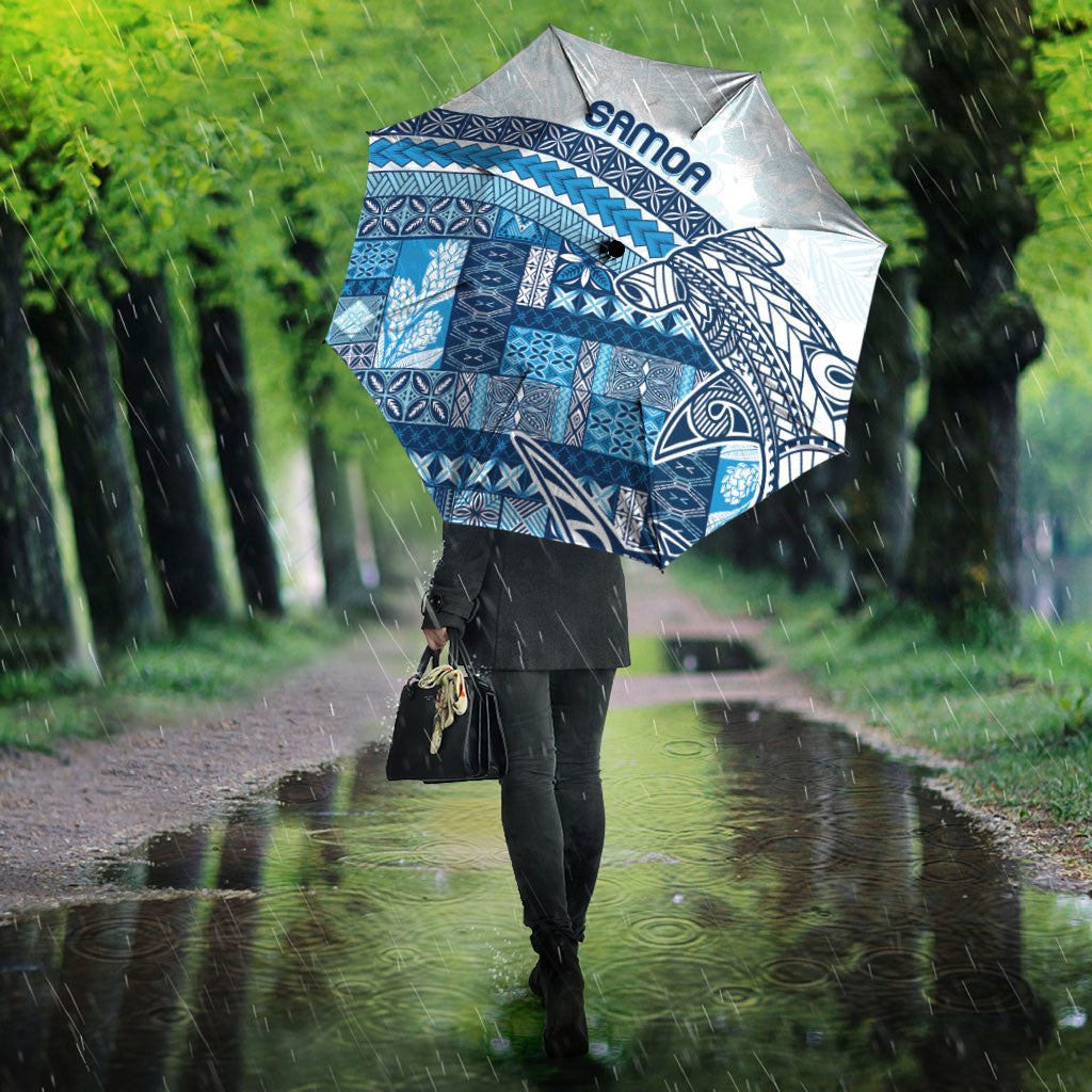 Samoa Mamanu Siapo Royal Blue Umbrella Tatau Malie