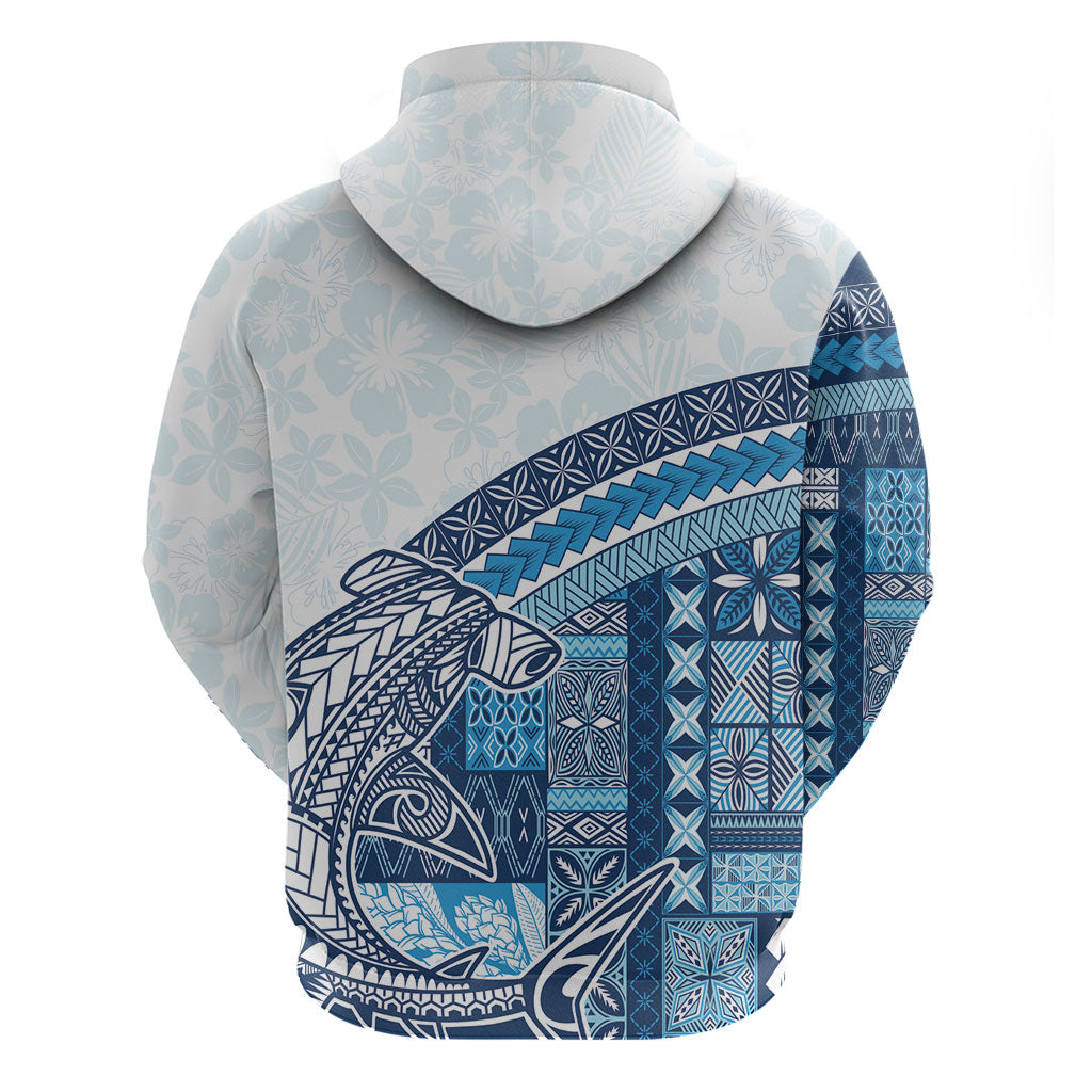 Samoa Mamanu Siapo Royal Blue Zip Hoodie Tatau Malie