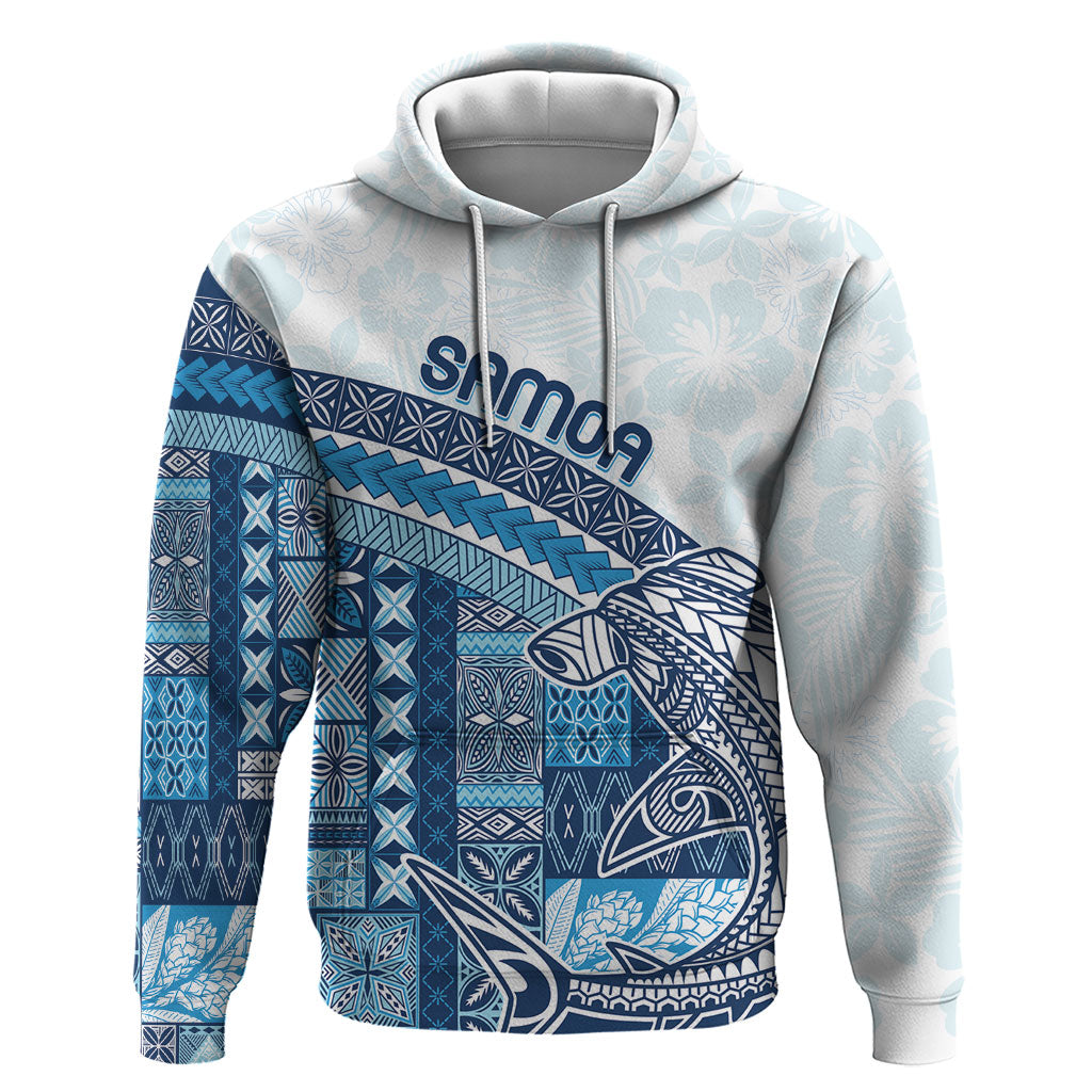 Samoa Mamanu Siapo Royal Blue Zip Hoodie Tatau Malie
