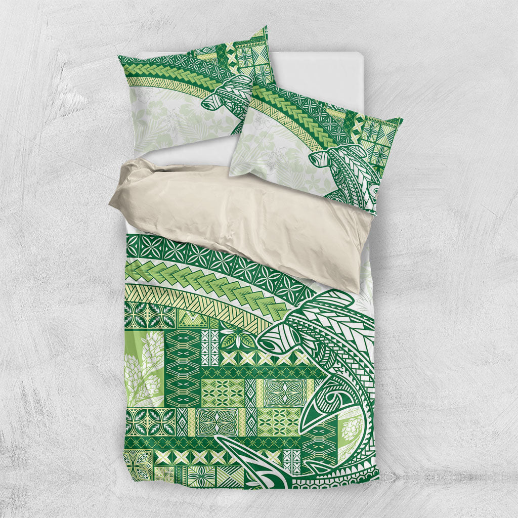 Samoa Mamanu Siapo Forest Green Bedding Set Tatau Malie