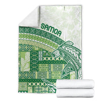 Samoa Mamanu Siapo Forest Green Blanket Tatau Malie