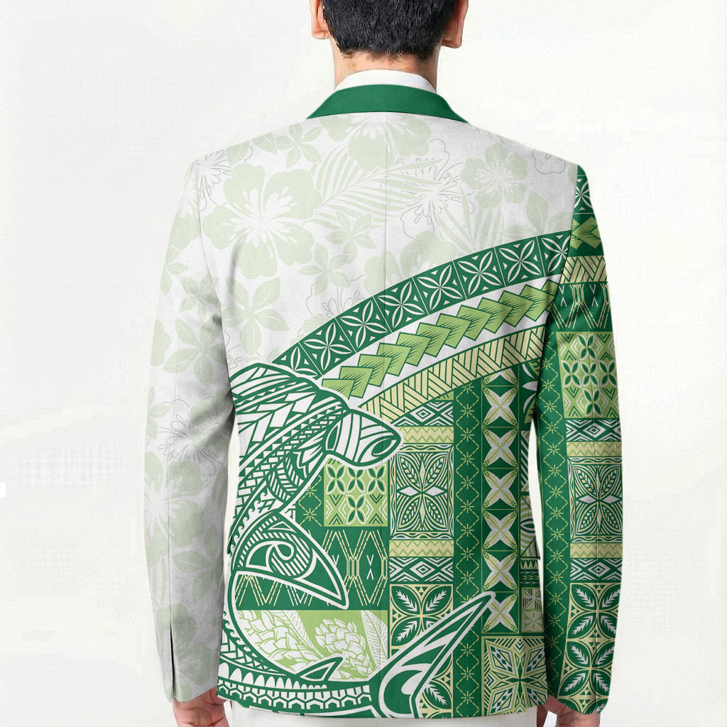 Samoa Mamanu Siapo Forest Green Blazer Tatau Malie