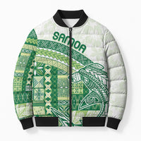Samoa Mamanu Siapo Forest Green Bomber Puffer Jacket Tatau Malie