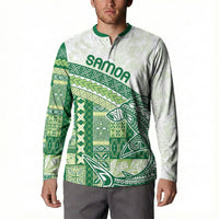 Samoa Mamanu Siapo Forest Green Button Sweatshirt Tatau Malie
