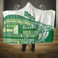 Samoa Mamanu Siapo Forest Green Hooded Blanket Tatau Malie