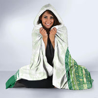 Samoa Mamanu Siapo Forest Green Hooded Blanket Tatau Malie
